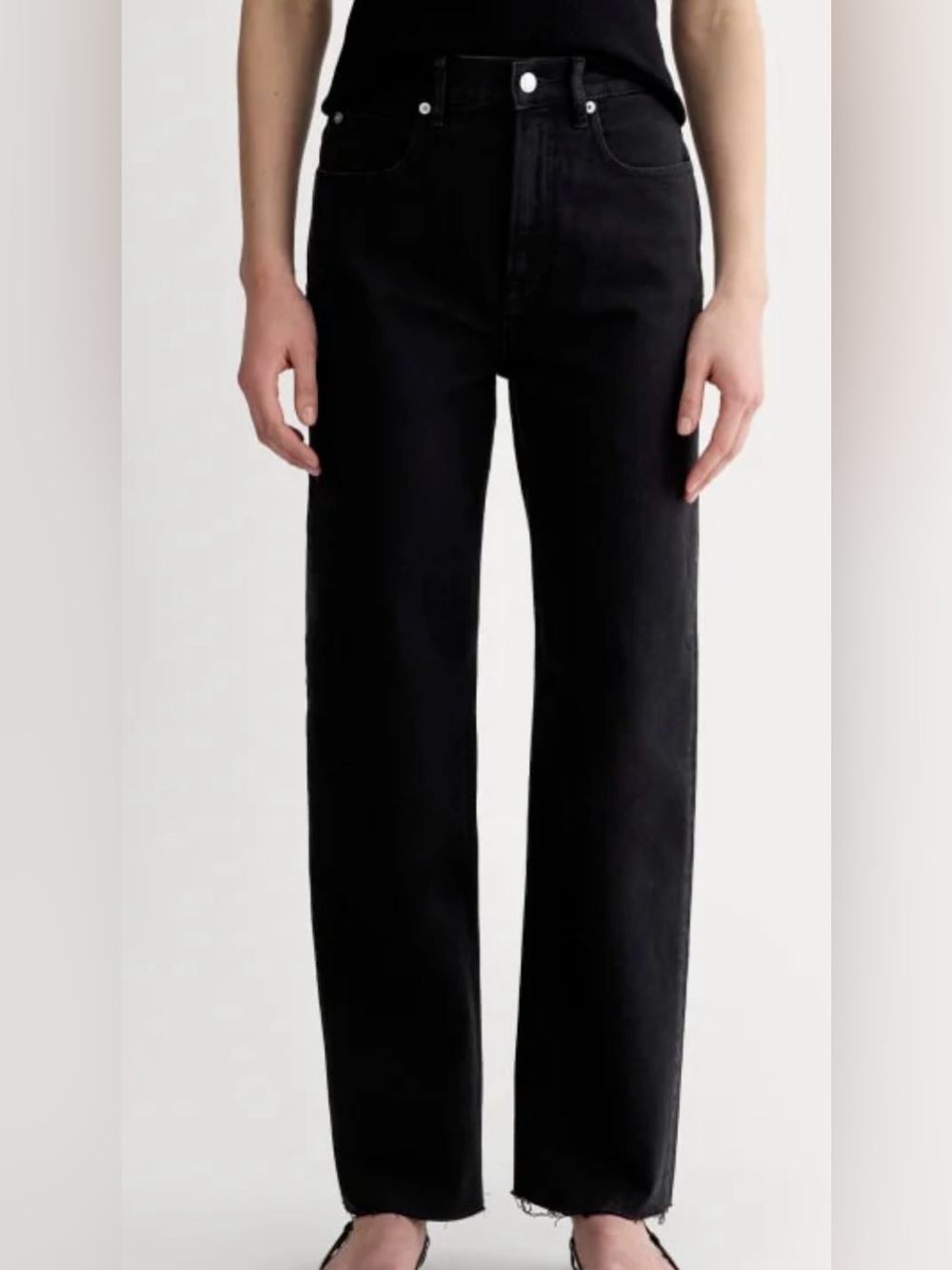 Everlane High Waisted Raw Hem Jeans